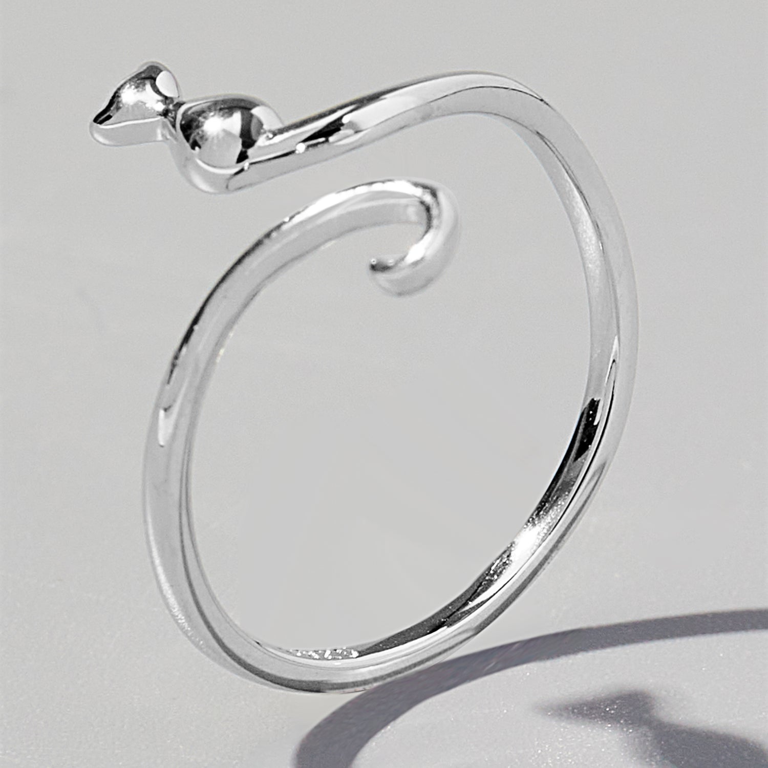 Cat Shape 925 Sterling Silver Ring 25f80d0f-5a24-4b1e-a6ad-111b709116d9-Max Trendsi