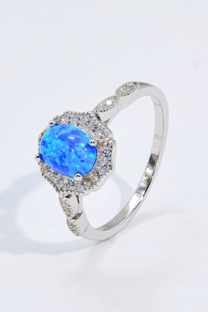Opal and Zircon 925 Sterling Silver Ring Blue 261207ee260746cbb5c385147ef4162e-Max Trendsi