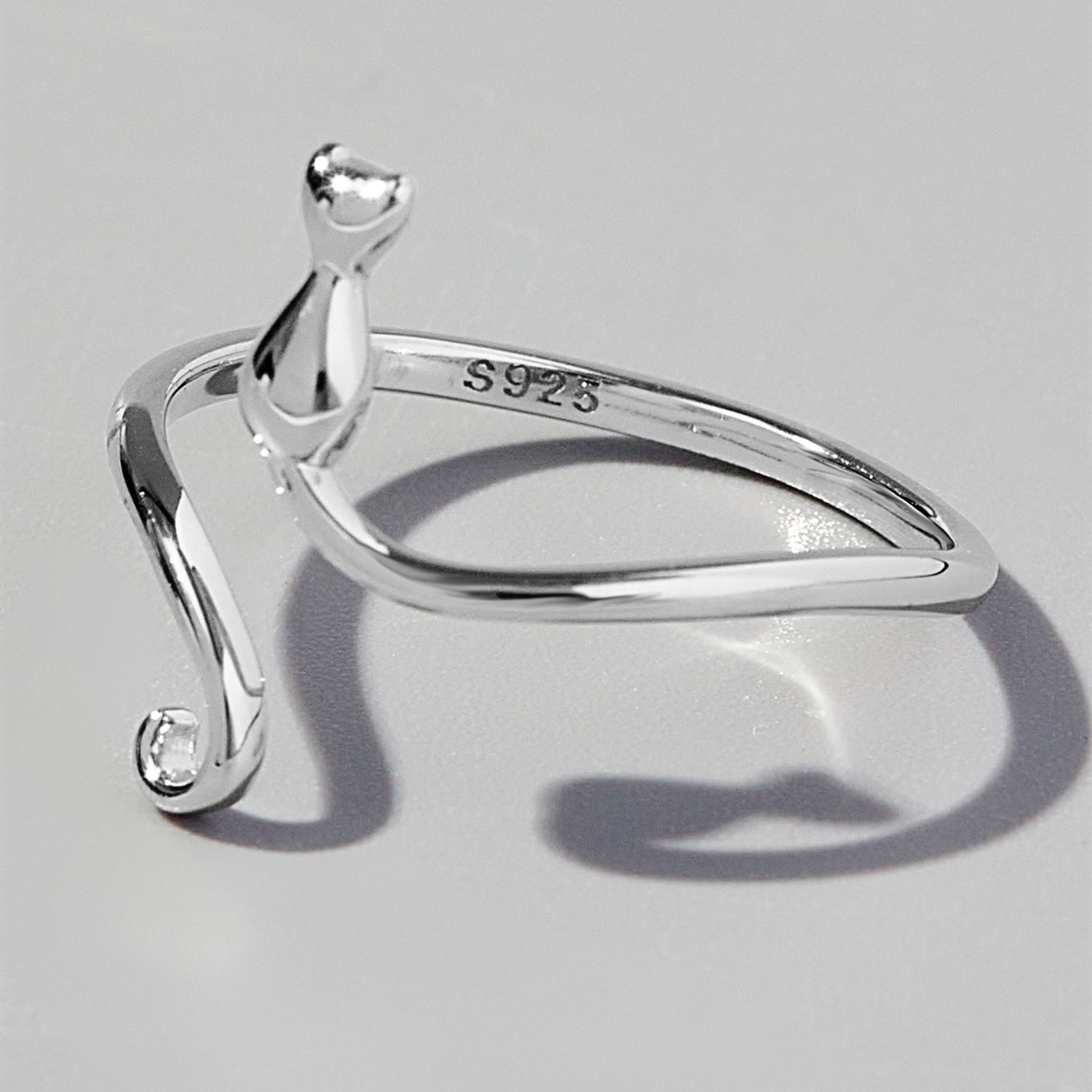 Cat Shape 925 Sterling Silver Ring 2664da3d-0a91-403a-9ee3-ebbc45642522-Max Trendsi