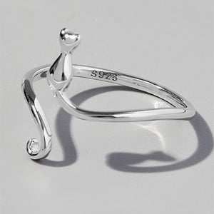 Cat Shape 925 Sterling Silver Ring 2664da3d-0a91-403a-9ee3-ebbc45642522-Max Trendsi