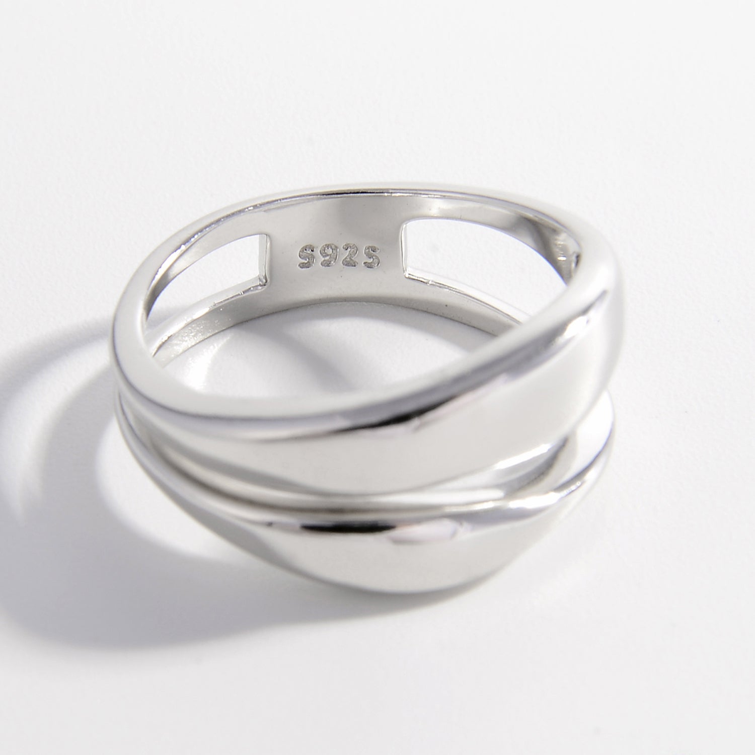 925 Sterling Silver Double-Layered Ring 268eccac-db7d-4153-abfe-8b9a881b1b2a-Max Trendsi