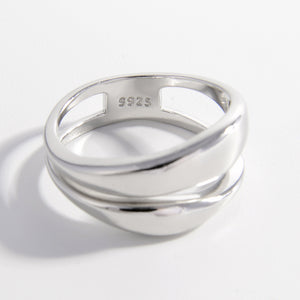925 Sterling Silver Double-Layered Ring 268eccac-db7d-4153-abfe-8b9a881b1b2a-Max Trendsi