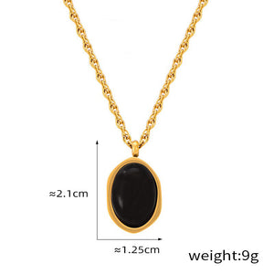 18K gold exquisite and noble geometric inlaid gemstone design simple style pendant necklace 26ad7eb4-50c0-4f39-9e0e-99b0ee3d1b01 Glownestbest