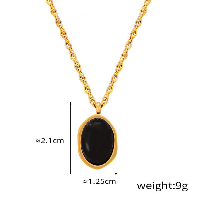 18K gold exquisite and noble geometric inlaid gemstone design simple style pendant necklace 26ad7eb4-50c0-4f39-9e0e-99b0ee3d1b01 Glownestbest