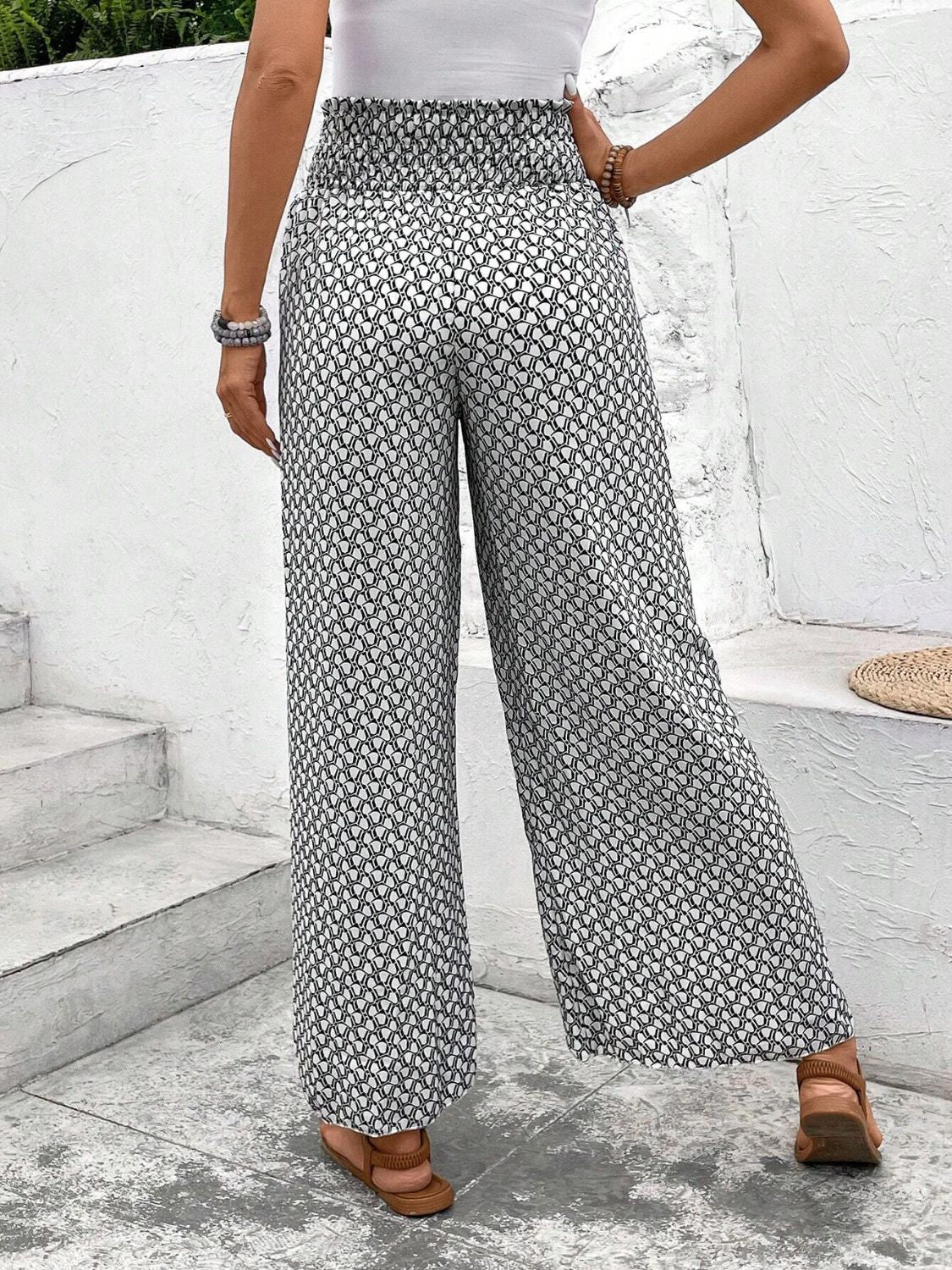 Tied Printed Wide Leg Pants 26fc97bb-f2a0-4cba-bf2d-f5cb769eab5f-Max Trendsi