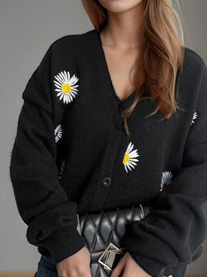Daisy Button Up V-Neck Cardigan 26febc09-ba7e-4b86-8afa-8862827b49b6-Max Glownestbest