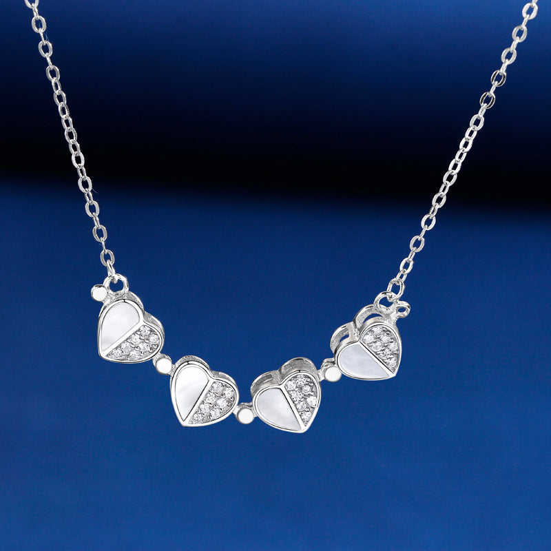 S925 silver light luxury fashion four-leaf clover inlaid with gemstones and diamonds a two-wear design necklace Silver 2748d3a6-b0a8-4159-8051-240d0c594853 Artshiney