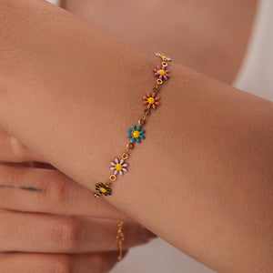 18K gold exquisite noble flower/daisy design light luxury style necklace bracelet ring earrings set 2773ea7d-57d4-41b8-9306-40cbbad4ffe3 Glownestbest