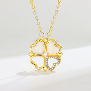 Trendy and personalized four-leaf clover and heart, a two-wear design and versatile necklace 27a582ee-49d8-4dc1-b31a-f998c13bf80c Artshiney