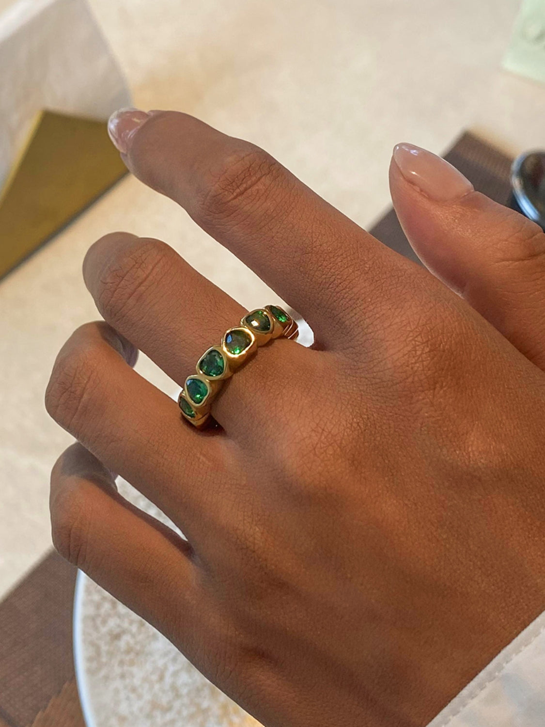 18K Gold-Plated Inlaid Zircon Ring 27b07158-f1c3-4710-b145-27ccbbd499cc-Max Trendsi