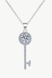 Adored Moissanite Key Pendant Necklace Silver One Size 28cc926cd65f427e956cc402a5771114-Max Trendsi