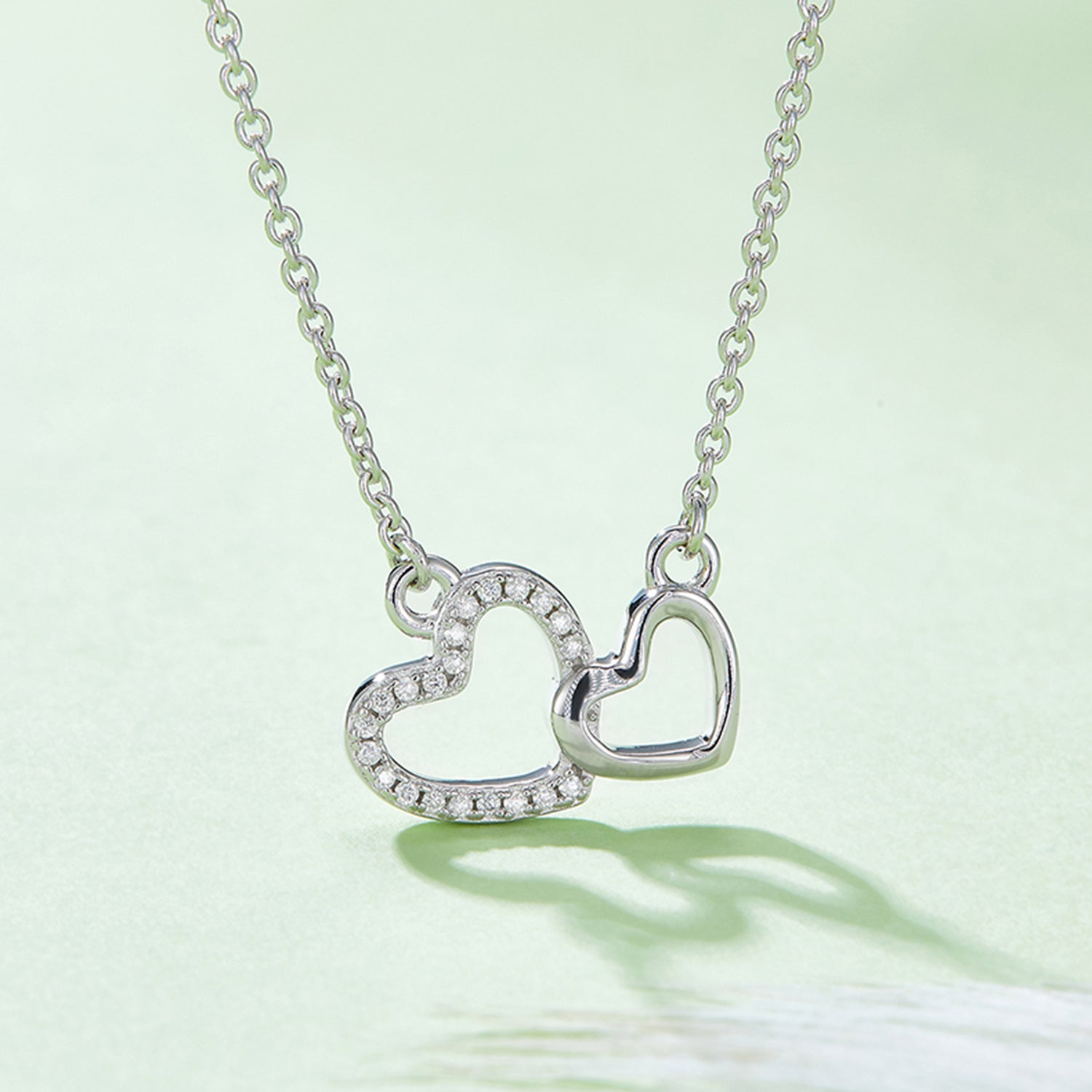 Moissanite 925 Sterling Silver Heart Necklace Silver One Size 29565a6f-944e-4cb3-b900-e9c23adc5d58-Max Trendsi