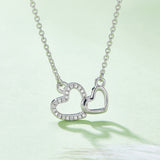 Moissanite 925 Sterling Silver Heart Necklace Silver One Size 29565a6f-944e-4cb3-b900-e9c23adc5d58-Max Trendsi