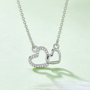 Moissanite 925 Sterling Silver Heart Necklace Silver One Size 29565a6f-944e-4cb3-b900-e9c23adc5d58-Max Trendsi