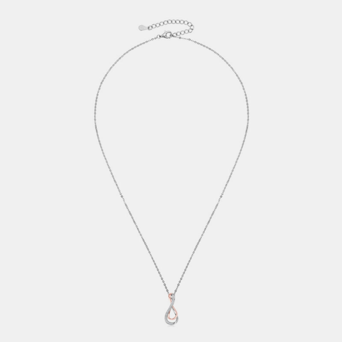 925 Sterling Silver Inlaid Moissanite Infinity Pendant Necklace 29637196-9278-4f75-97bc-21d85857a2da-Max Trendsi