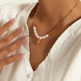 18K Golden Baroque Freshwater Pearl French elegant necklace 29dbc636-6aa6-4ccc-97a3-c5b4ff298513 Glownestbest