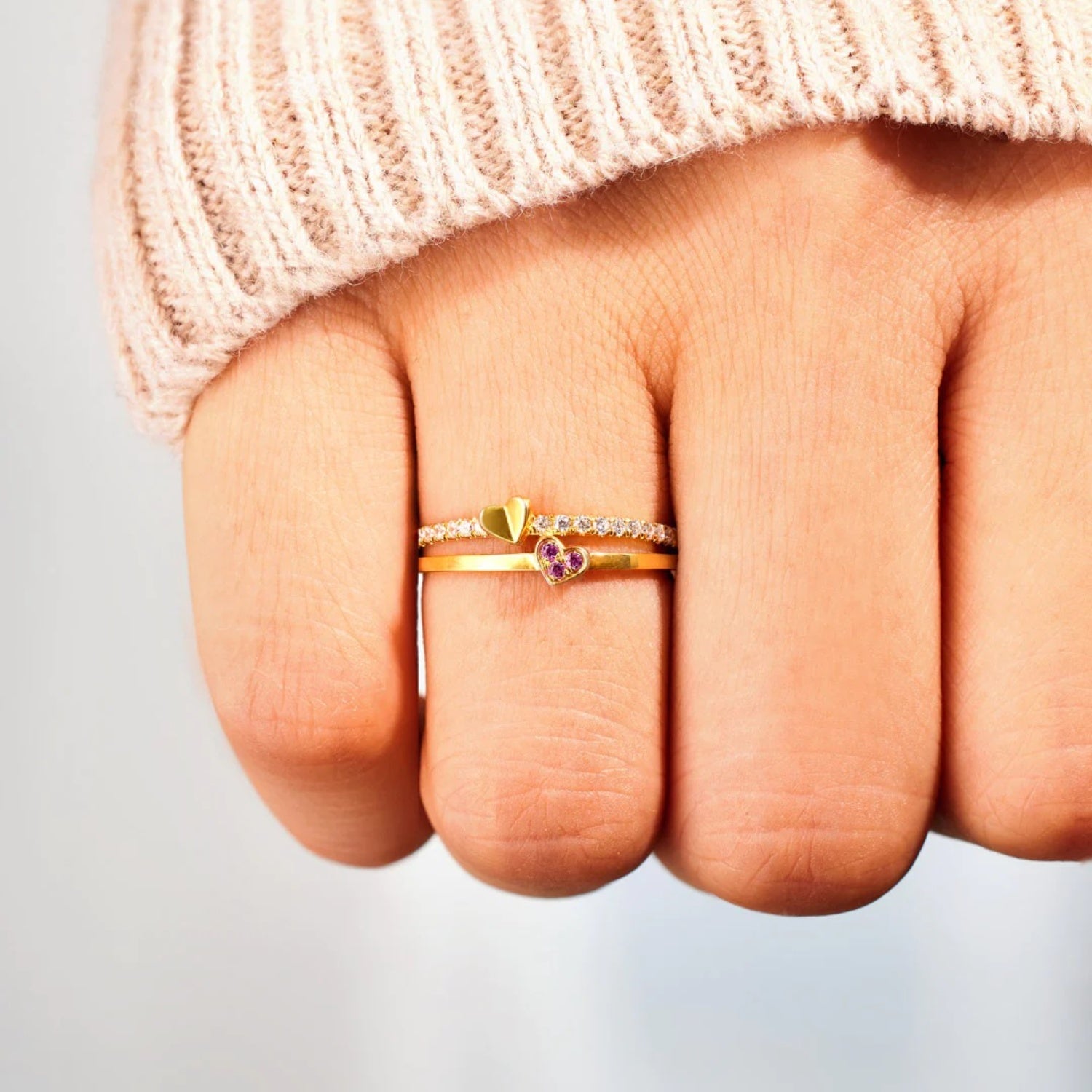 18K Gold-Plated 925 Sterling Silver Double-Layered Ring Gold 2a496726-f900-4202-8170-7d108a3344fa-Max Trendsi