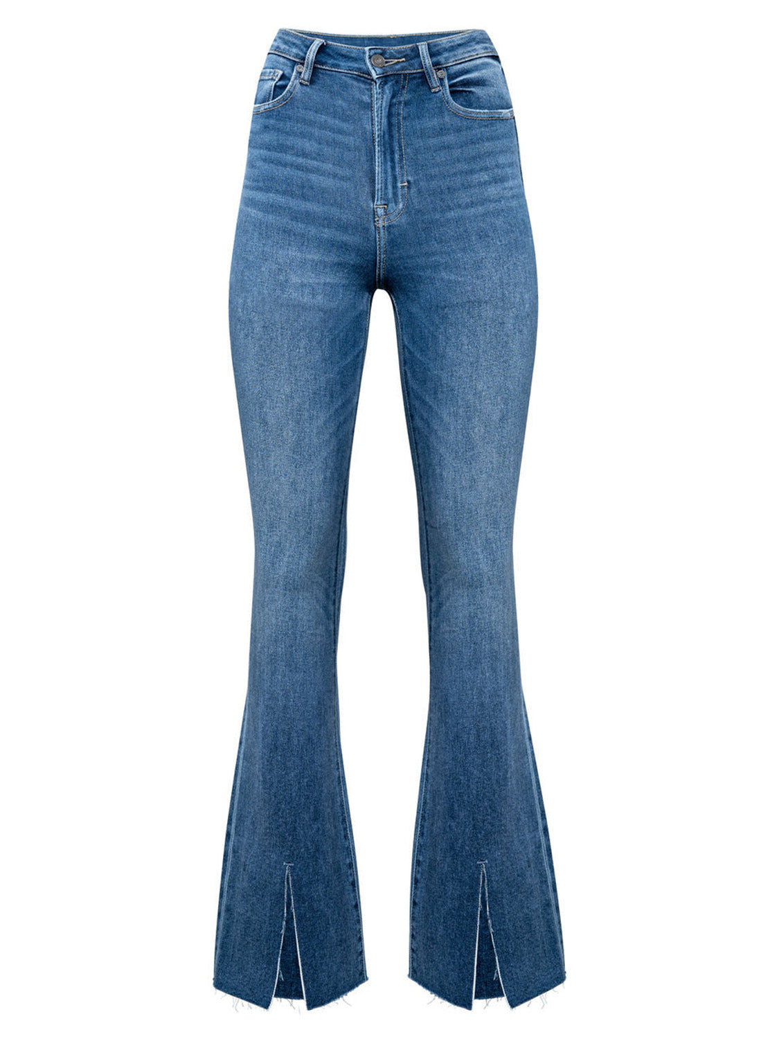 Slit Bootcut Jeans with Pockets 2b0e3d30-a42c-4e11-94f1-f778822fe587-Max Trendsi