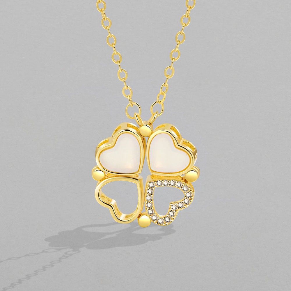 Trendy and personalized four-leaf clover and heart, a two-wear design and versatile necklace 2bd223df-bfcc-46a3-be50-8dc1b3357204 Artshiney
