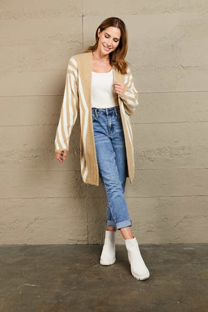 Glownestbest® | Woven Right Two-Tone Open Front Fuzzy Longline Cardigan 2c516ce5c8e147e3870cbc3eceae6b4f-Max Glownestbest