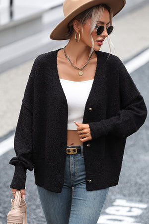 Button-Up Dropped Shoulder Cardigan 2d0db86aec104dd688367f2a3bfd8870-Max Glownestbest