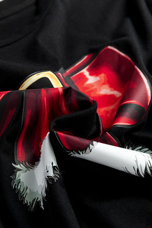 Glownestbest ® | Black Christmas Bowknot Graphic Crewneck T Shirt 2de4160deaa3cd57 Glownestbest