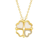 Trendy and personalized four-leaf clover and heart, a two-wear design and versatile necklace Gold 2e9bf554-daf3-434d-bc47-93f2bb3607ad Artshiney