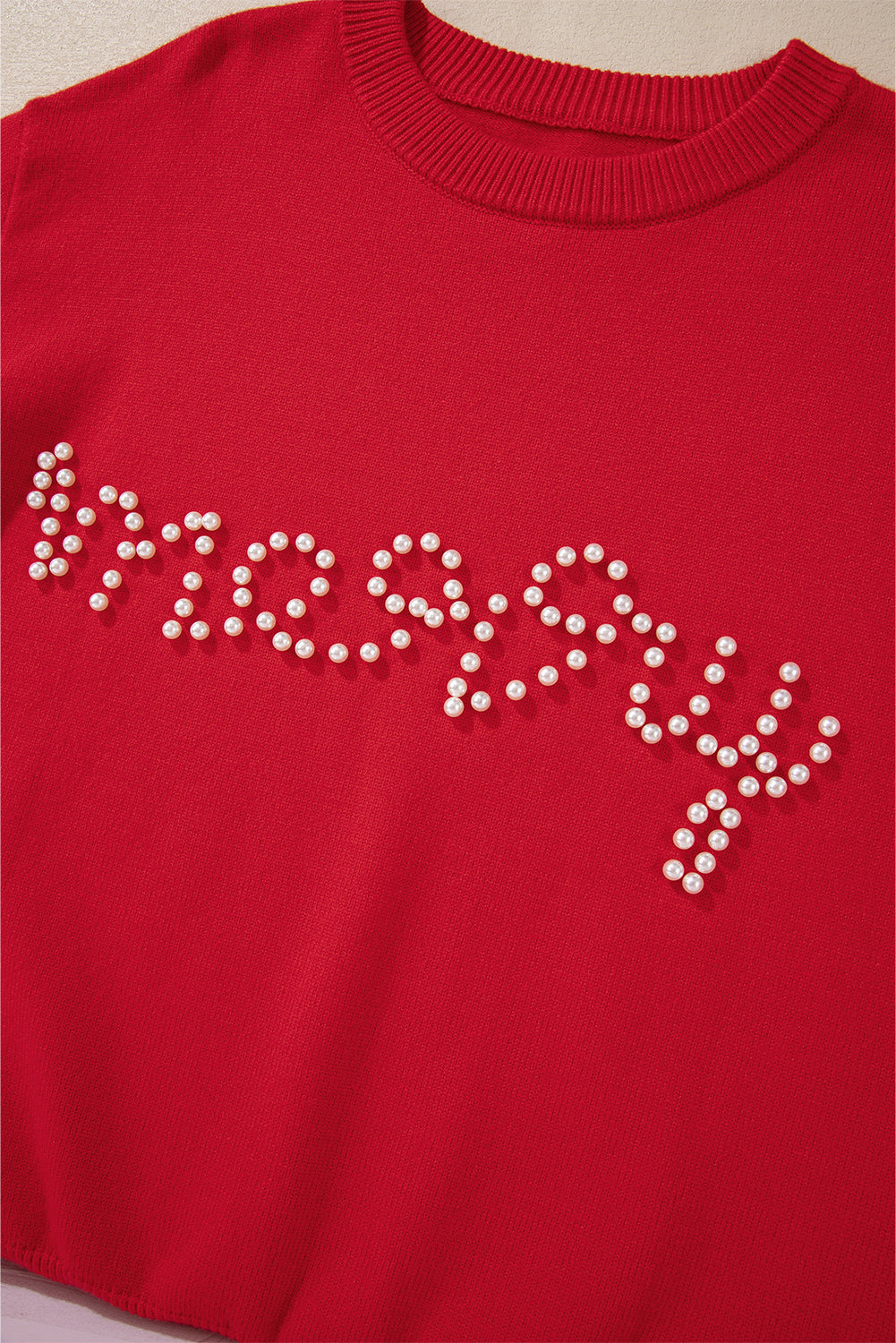 Blackish Green Pearl Beaded Merry Casual Sweater 2eb44cf40088c17a Glownestbest