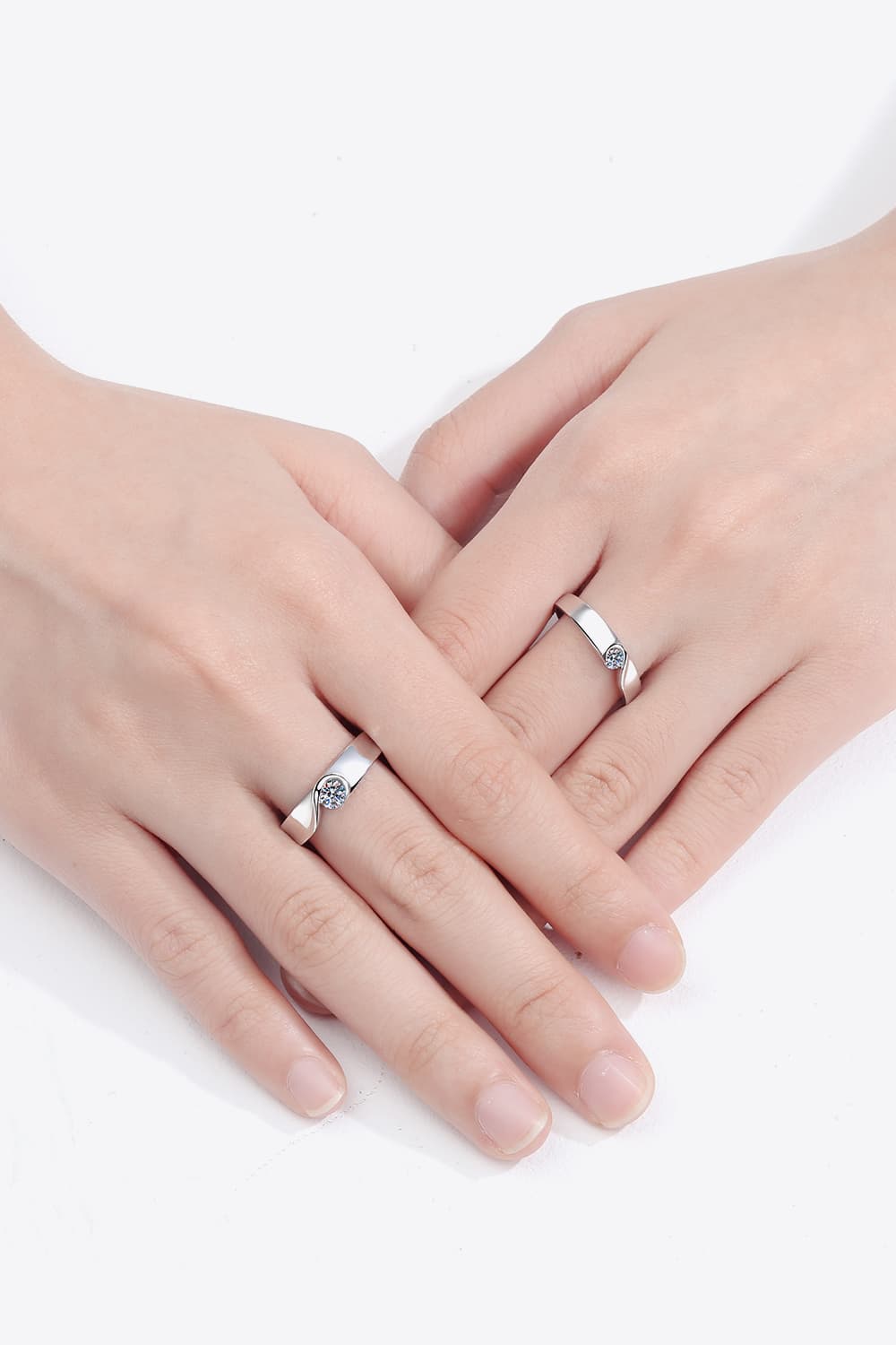 Moissanite Rhodium-Plated Ring 2f17460586b446b49c98223455387e42-Max Trendsi