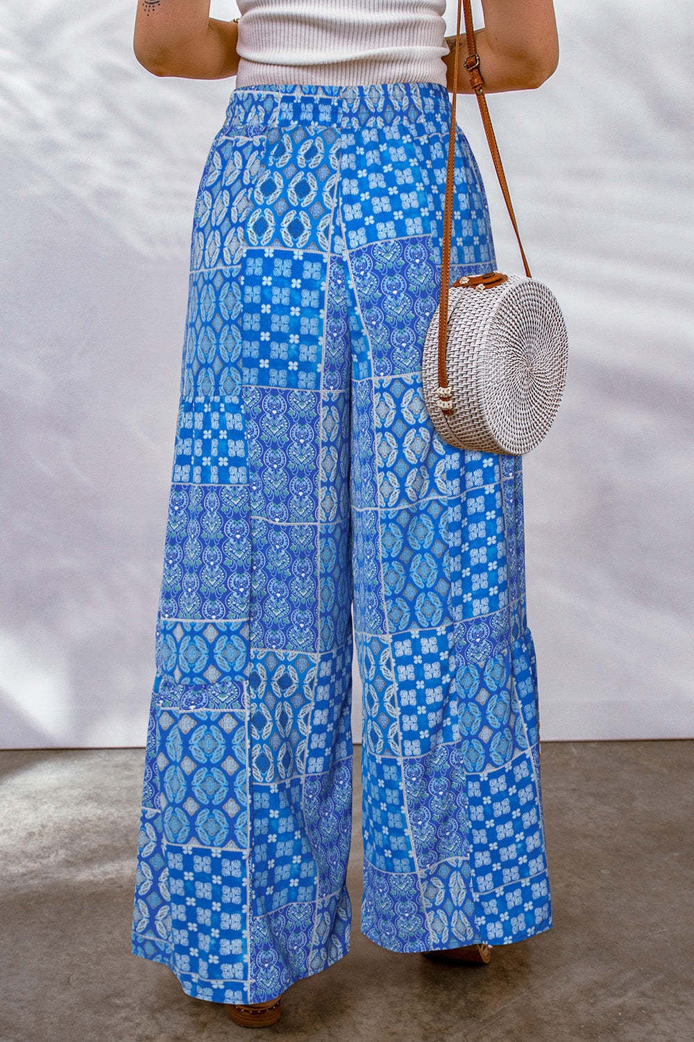 Full Size Drawstring Printed Wide Leg Pants 2fb226a1-f39f-435b-a028-0a5738a1c498-Max Trendsi