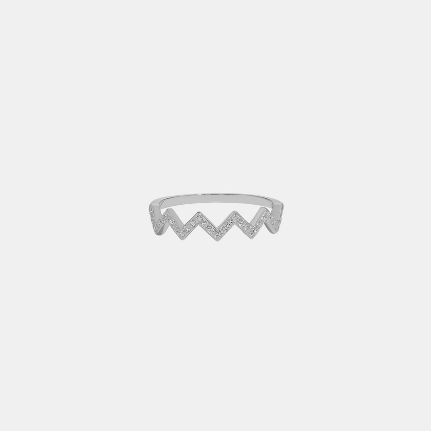 Wave Shape 925 Sterling Silver Ring Silver 2fd35d5d-ac53-41ea-acae-b0b4359de8a0-Max Trendsi