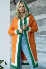 Pocketed Contrast Long Sleeve Hooded Cardigan Orange One Size 300ff207-e7c9-4445-ae0b-8a5cfe56dd00-Max Glownestbest