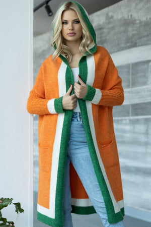 Pocketed Contrast Long Sleeve Hooded Cardigan Orange One Size 300ff207-e7c9-4445-ae0b-8a5cfe56dd00-Max Glownestbest