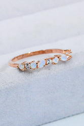 Moonstone and Zircon Decor Ring Moonstone Rose Gold 30228711502749a1aa320549e8e1c70f-Max Trendsi