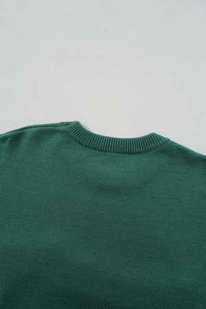 Blackish Green Pearl Beaded Merry Casual Sweater 306e5d9b7d2201e9 Glownestbest