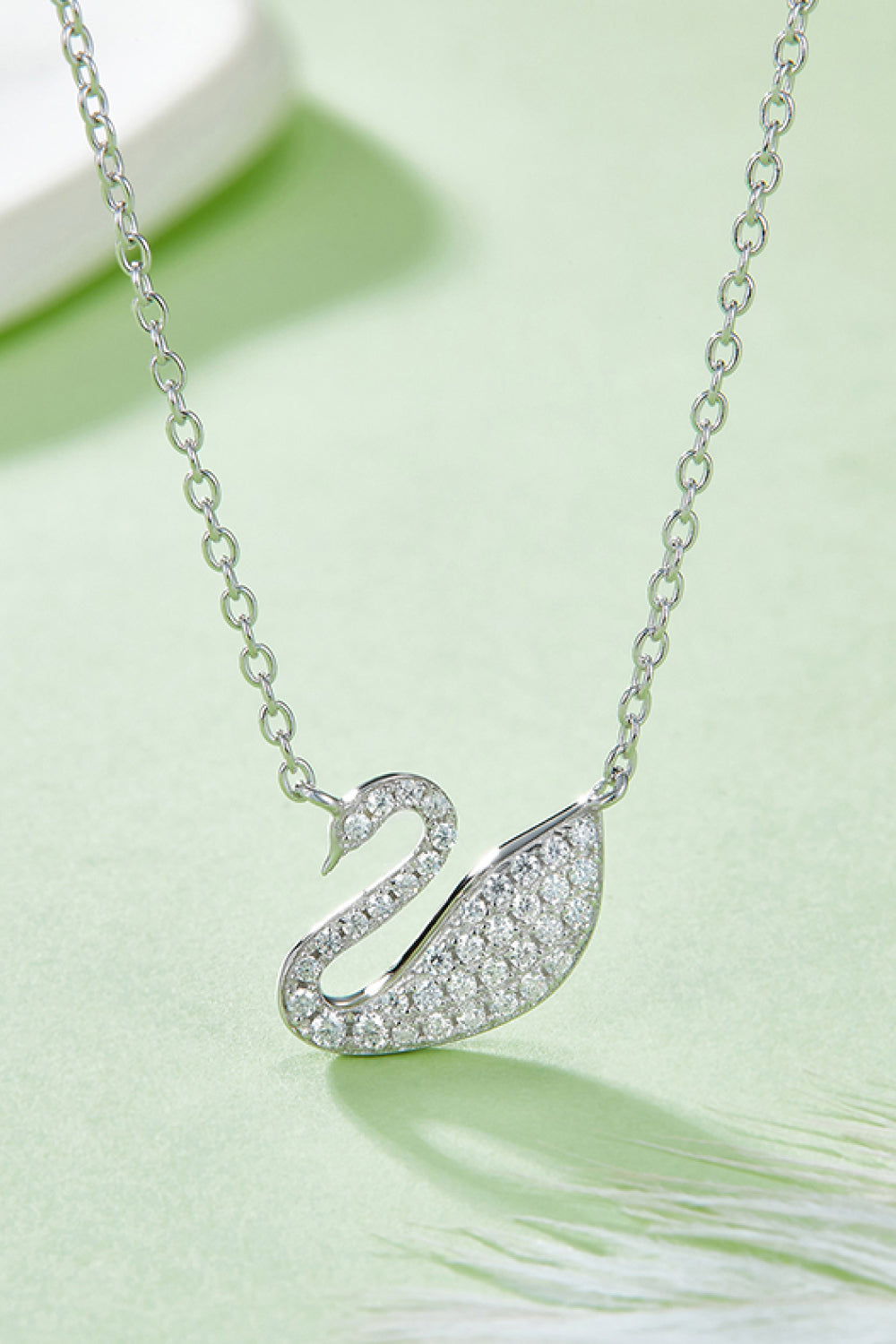 Moissanite Swan 925 Sterling Silver Necklace 3071d2f58f1848889ed086857a4108a1-Max Trendsi