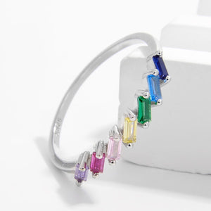 925 Sterling Silver Contrast Zircon Ring 30aa9954-0b0b-407e-b5e2-3a0c329e4fe6-Max Trendsi