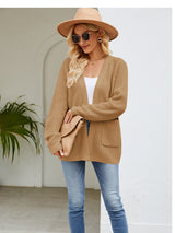 Open Front Raglan Sleeve Pocketed Cardigan Khaki 312f977c-e934-4d9d-86c1-32d901fb51fc-Max Glownestbest