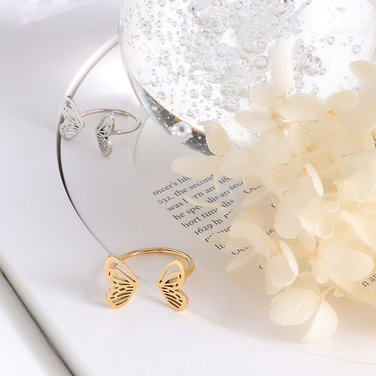 Titanium Steel Butterfly Open Ring 3186205b-ec5d-44ea-86b4-f42ed4830186-Max Trendsi