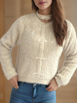 Cutout Knot Button Long Sleeve Cardigan Beige One Size 31896760-aaee-4d49-bbec-f174a9ca8563-Max Glownestbest