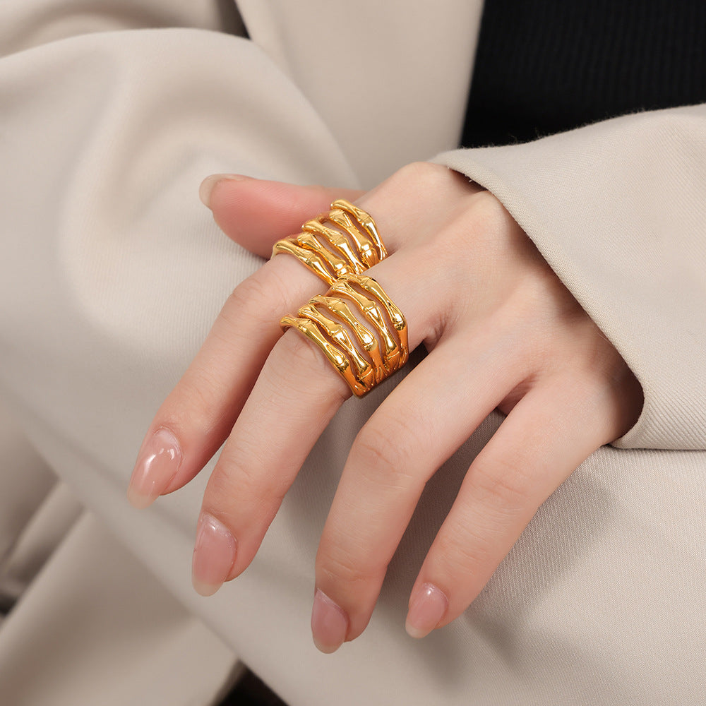 Titanium Steel Multi-Layered Ring Gold 31953c48-ef5b-4b80-b650-d44dbd27e6a4-Max Trendsi