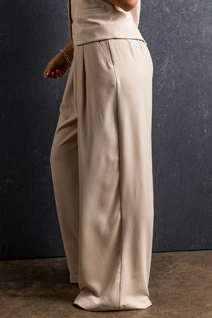 Ruched Wide Leg Pants with Pockets 31aad240-a0e0-4060-8625-1e964ee9e695-Max Trendsi