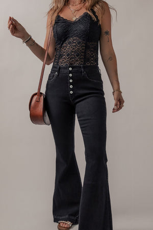 Button-Fly Flare Jeans with Pockets 31c697bed02f44818b875c9e6abaf2b4-Max Trendsi