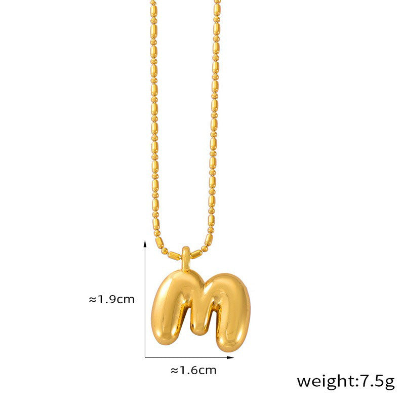 18K gold simple and elegant 26 letters design light luxury style necklace 31f994c0-3df6-4c84-ad2e-db2fbea7f6e5 Artshiney