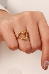 18K Gold Plated Heart-Shaped Ring Gold 3209a0cebc604fc6af35b9e0e512f50a-Max Trendsi