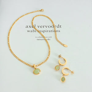 18K gold noble and light luxury gem-set design necklace and earrings set 3268ba63-4ec8-4123-8f9c-2b609ba7bbaf Artshiney