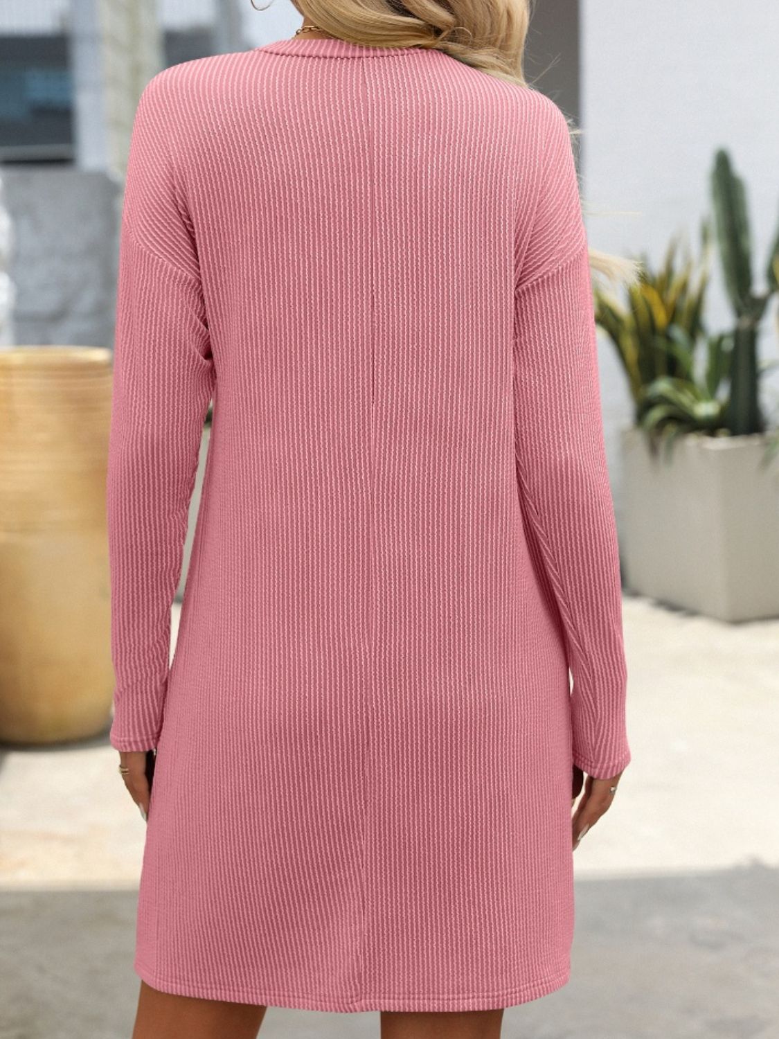 Mandy Striped Round Neck Long Sleeve Mini Dress 3282df08-9a5b-4f00-9cde-167b3957d874-Max Glownestbest