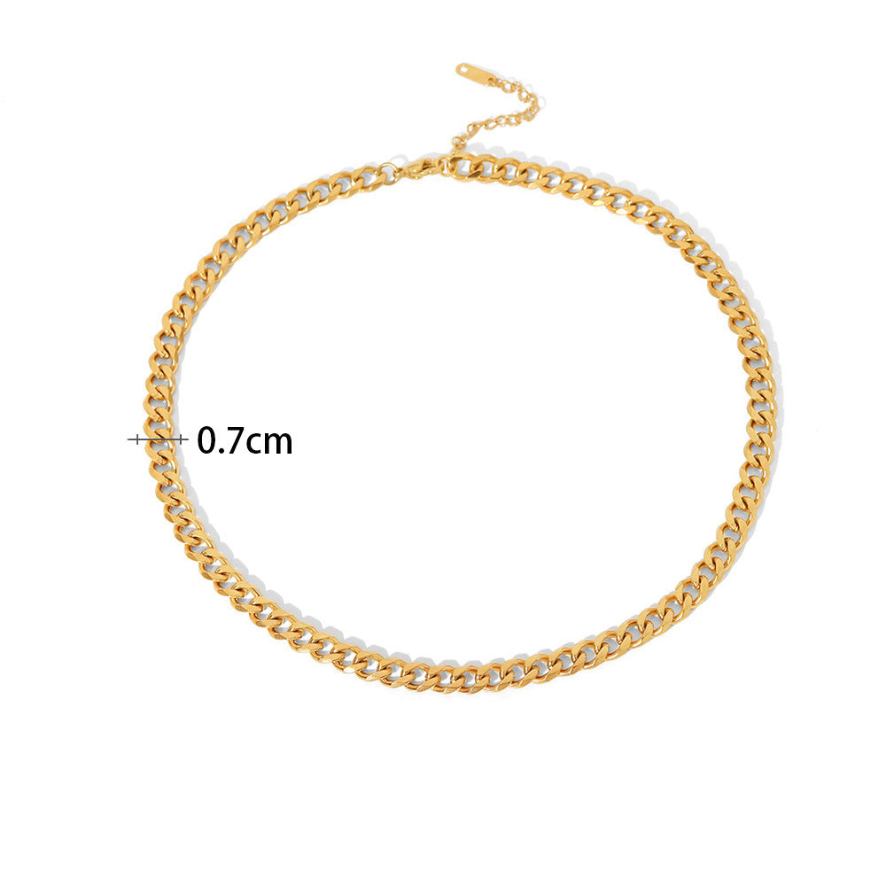 18K Gold Vintage Simple Cuban Chain Design Versatile Necklace Style D 329d7b79-e51c-44e1-82fd-e7aab2fdac7a Artshiney