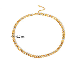 18K Gold Vintage Simple Cuban Chain Design Versatile Necklace Style D 329d7b79-e51c-44e1-82fd-e7aab2fdac7a Artshiney