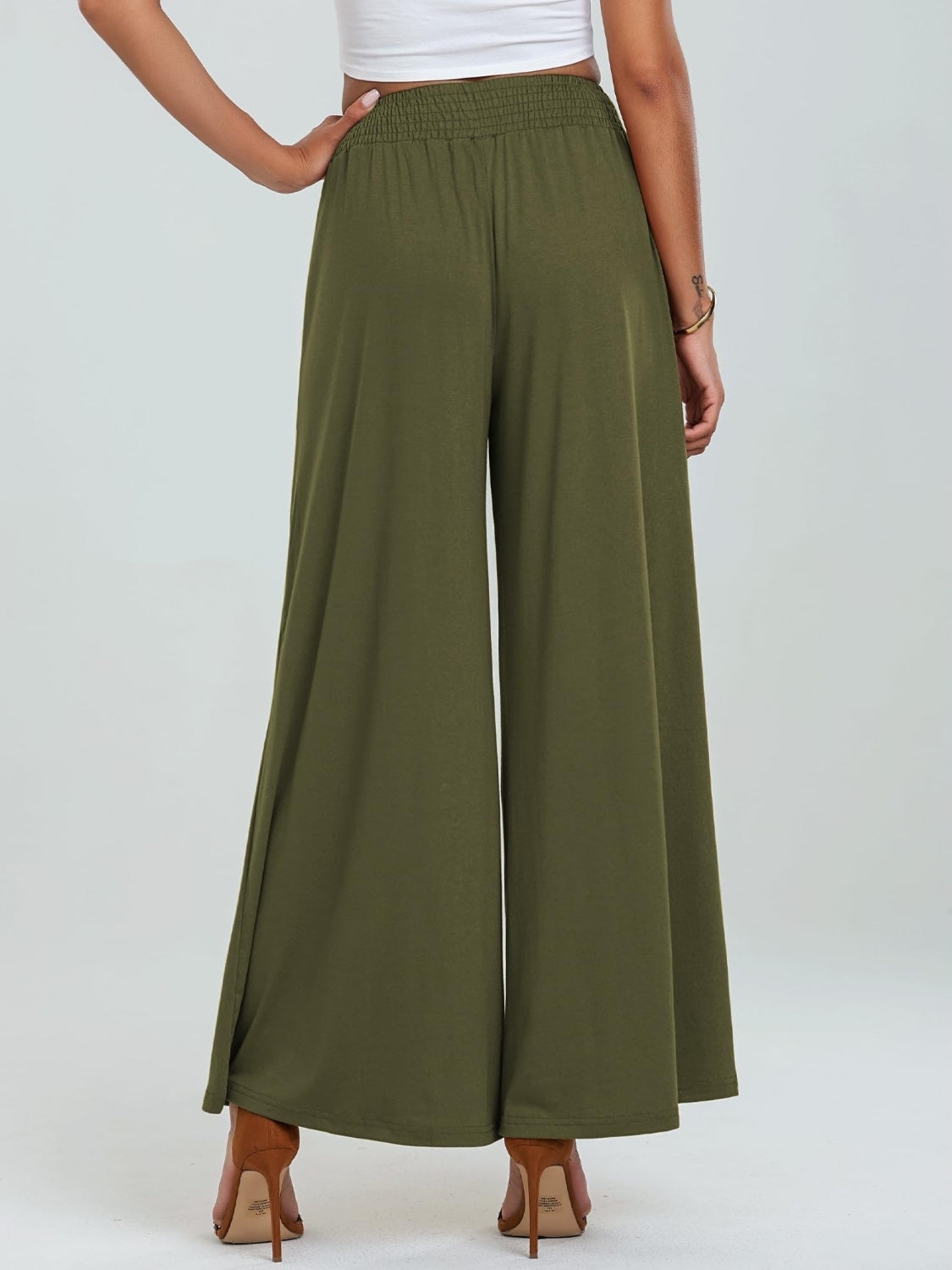 Pocketed Elastic Waist Wide Leg Pants 3378f8e5-4764-4961-810d-5650df7f178d-Max Trendsi